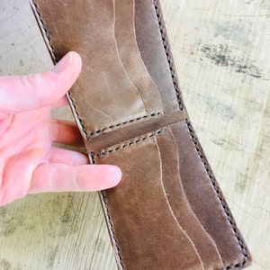 Carteras de cuero Horween / Carteras de cuero de grano completo para hombres / Carteras de cuero cosidas a mano / Carteras plegables para hombres / Billeteras para hombres / Hechas a pedido