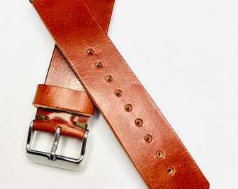 Vegetable  Leather Watch Strap / Full grain Watch Band Brown / Handmade 18, 20, 22, 24mm  / quick release / Leather Watch Strap | Apple