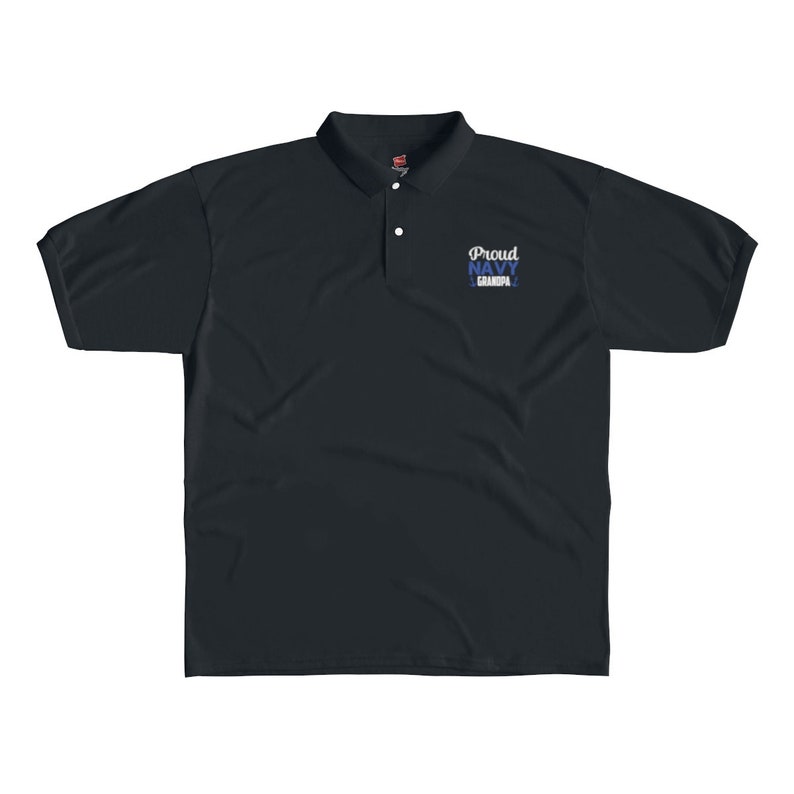 Proud Navy Grandpa Men/'s Polo Shirt