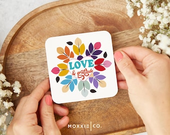 Magnete motivazionale con scritta "Amore e gratitudine" / Regalo edificante per la casa o l'ufficio - Moxxie Co.
