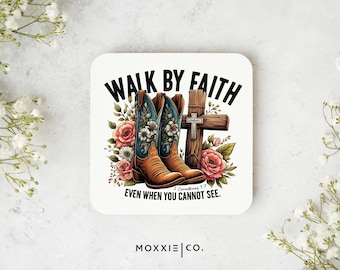 Citazione del versetto biblico cristiano "Wait By Faith", magnete motivazionale / regalo ispiratore - Moxxie Co.