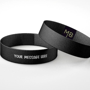 Customizable Solid Color Reversible Basic Word Design Quote Wristband Bracelet/ Personalize with your words/ Gift for Her/ Gift for Him
