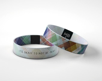 It&#39;s Okay to Not be Okay Motivational Wristband Reversible Bracelet // Gifts for Her // Gifts for Him // Inspirational Gifts //