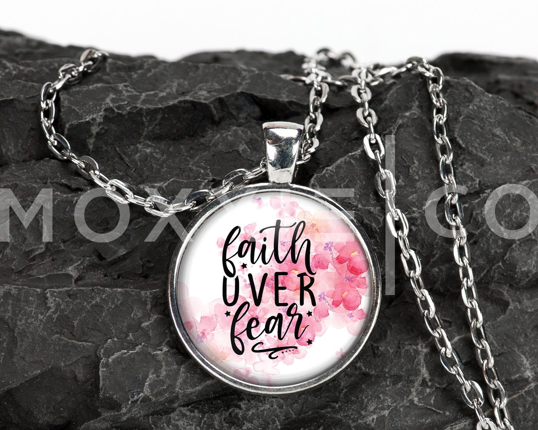 Faith Over Fear Mental Health Anxiety Awareness Pendant Necklace ...