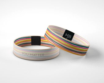Pulsera motivacional "Tú importas" / Pulsera de concienciación sobre la salud mental / Regalo inspirador para ella o para él / Pulsera elástica reversible