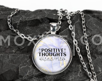 Positive Thoughts Positive Mind Mental Health Anxiety Awareness Pendant Necklace Jewelry // Gifts for Her // Best Friend Gift // Keychain