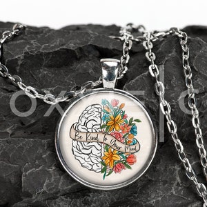 Be Kind to Your Mind Mental Health Awareness Pendant Necklace Jewelry // Gift for Her // Best Friend Gift // Popular Now // Keychain