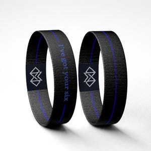 I&#39;ve Got Your Six Police Thin Blue Line Motivational Wristband Reversible Bracelet // Gifts for Her // Gifts for Him // Inspirational Gifts
