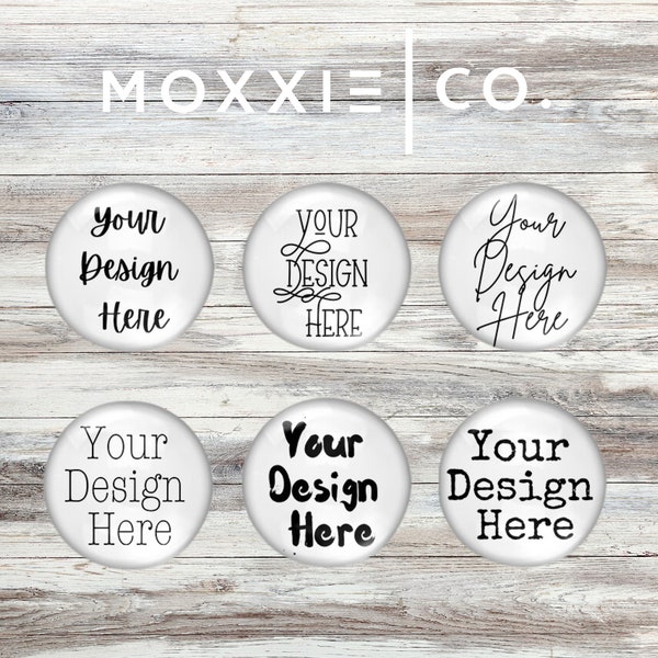 Custom Personalized Round Glass Magnet Set of 6 or 8 | Fridge Magnets Gifts for Her