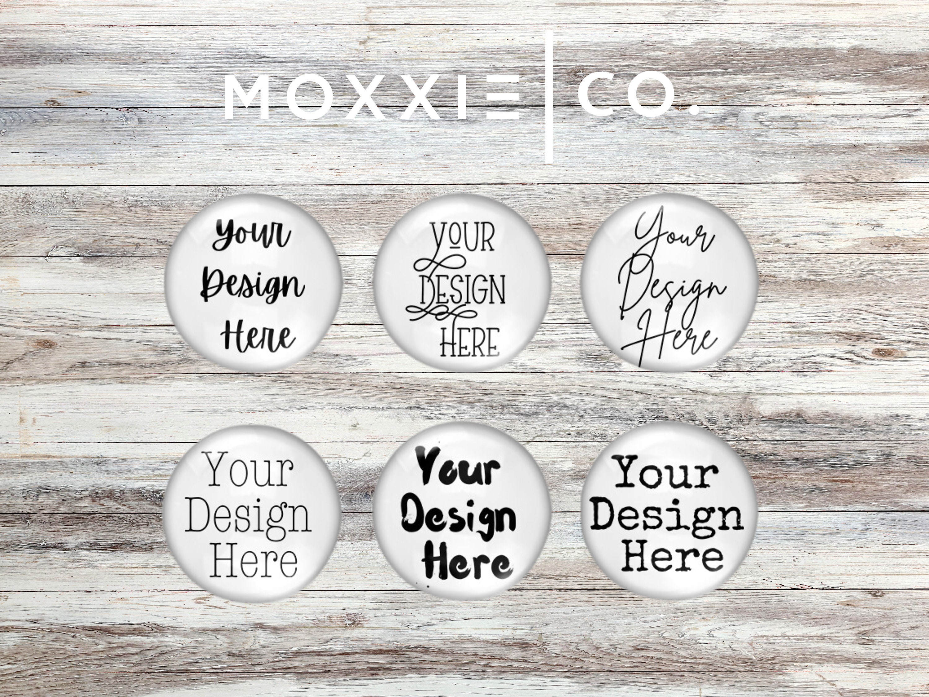 Cute Logo Round Crystal Glass Magnets With Leopard and Flower 6PCS Mag