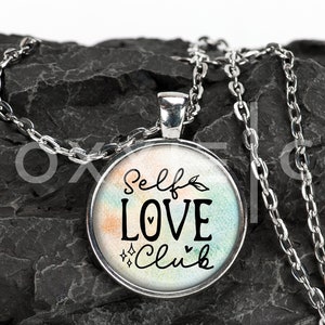 Self Love Club Mental Health Anxiety Depression ADHD Awareness Pendant Collana Gioielli // Regali per lei // Best Friend Gift // Portachiavi