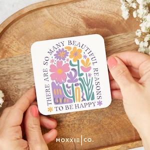 There are so many Beautiful Reasons to be Happy Floral Pastel Bible Verse Quote Motivational Magnet | Inspirational Gift - Moxxie Co.