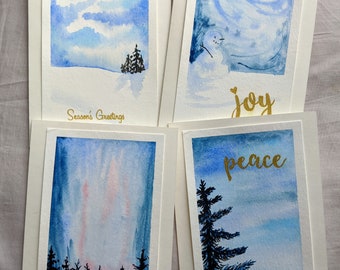 Hand-painted Holiday Cards made by artists with disabilities Bolivian Winter