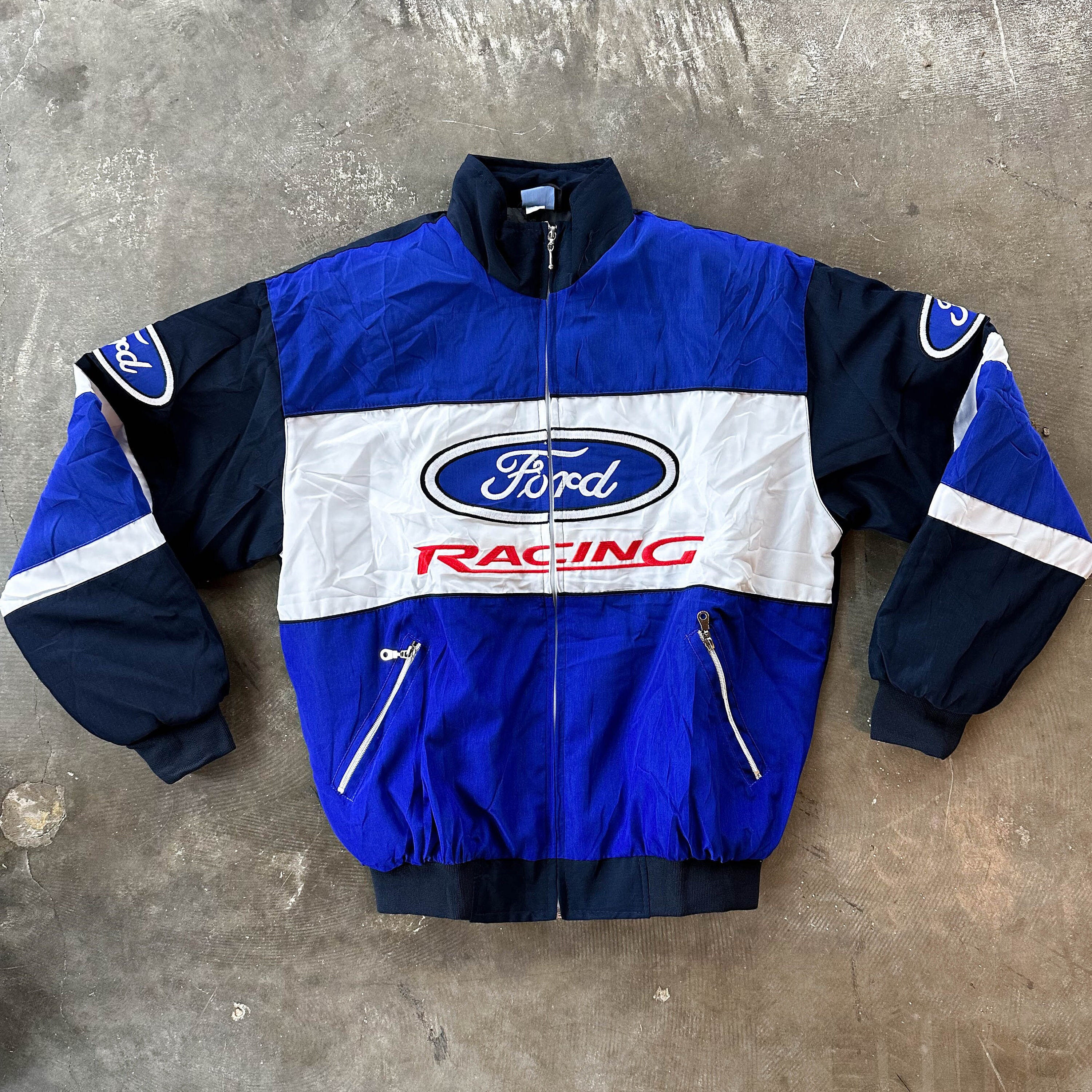 Mens FORD Racing Performance Vintage F1 Daytona Team Quilted Lined Shop ...