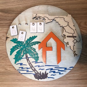 Padbord Florida, kilometerteller, bord wandelpad, bord wandelpad, woondecoratie