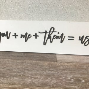 You Me Them Us Decoración del hogar Regalo de aniversario de San Valentín Letrero de madera familiar Regalo del día de la madre Letrero 3D