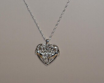 Claddagh Charm Necklace: Irish Love, Loyalty, Friendship - 26 inch Chain