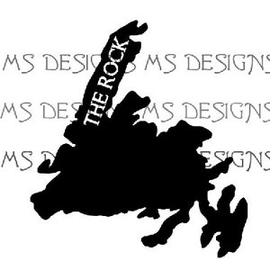 Carte de l'île de Terre-Neuve - The Rock - Newfie - Lasor - usage commercial - SVG, PNG, JPEG