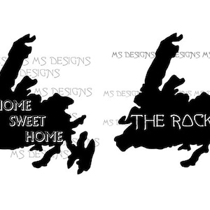 Wurzeln - Meine Heimat - Landkarten - The Rock Neufundland - Home Sweet Home Neufundland Stickdateien
