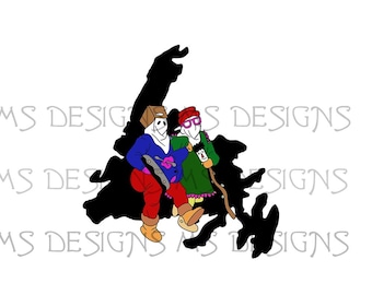 Mummers Newfoundland Christmas V2 -Embroidery file PES and XXX - 2 Files