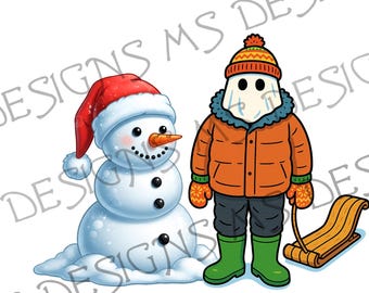 Newfoundland Mummer Snowman - Commercial Free - SVG PNG Jpg