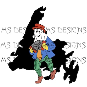 Carte de Terre-Neuve avec Mummer - gif - svg - jpg - png The Rock - carte de l'île de Terre-Neuve - NL - fichier de gravure/gravure Lazer