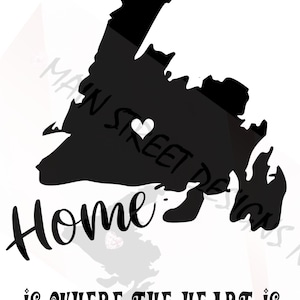La maison est là où se trouve le coeur - Terre-Neuve - The Rock - Gravure laser -Fichier SVG-Fichier Png-Fichier DXF