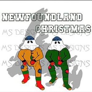 Neufundländer Weihnachten mit Mummers - Neufundländer und Labrador Karte und Flagge - Mummers - Weihnachten - Tibs Eve