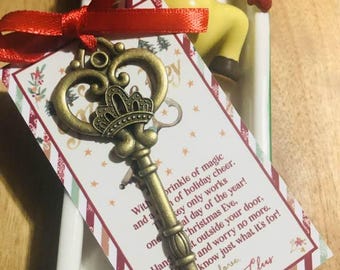 Magic Santa Key: Christmas Eve Keepsake with Red Ribbon