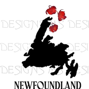 Neufundland Karte - Kannenpflanze - Blume - NL Karte - Newfie Map - Kommerzielle Dateien -PES - xxx - Jef - Stickdateien