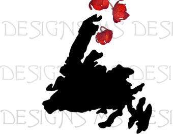 Newfoundland Map with Pitcher Plant (Commercial Files)