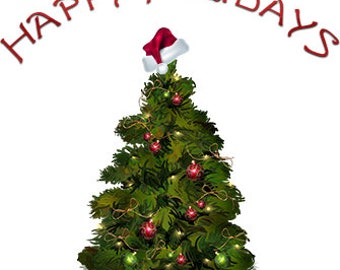 Happy Holidays Image- Free File- Thank you - Christmas - Christmas Tree- Limited!!