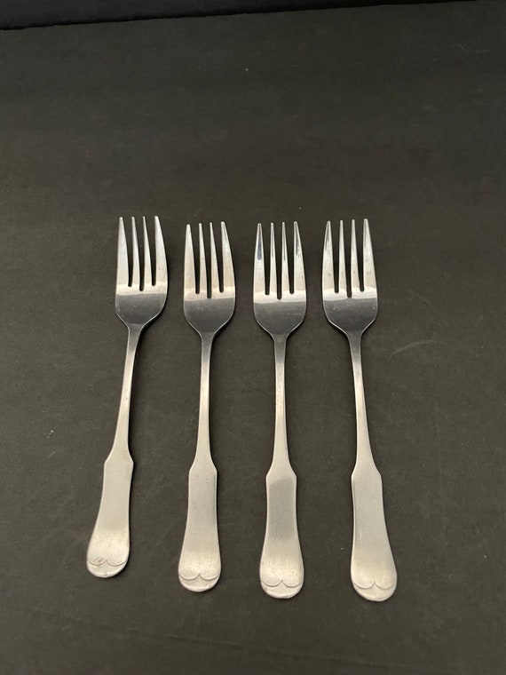 Vintage Stainless Steel Japan Flatware 4 Salad Forks Etsy