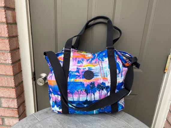 Kipling Large Multicolor Print Palm Tree Weekend … - image 1
