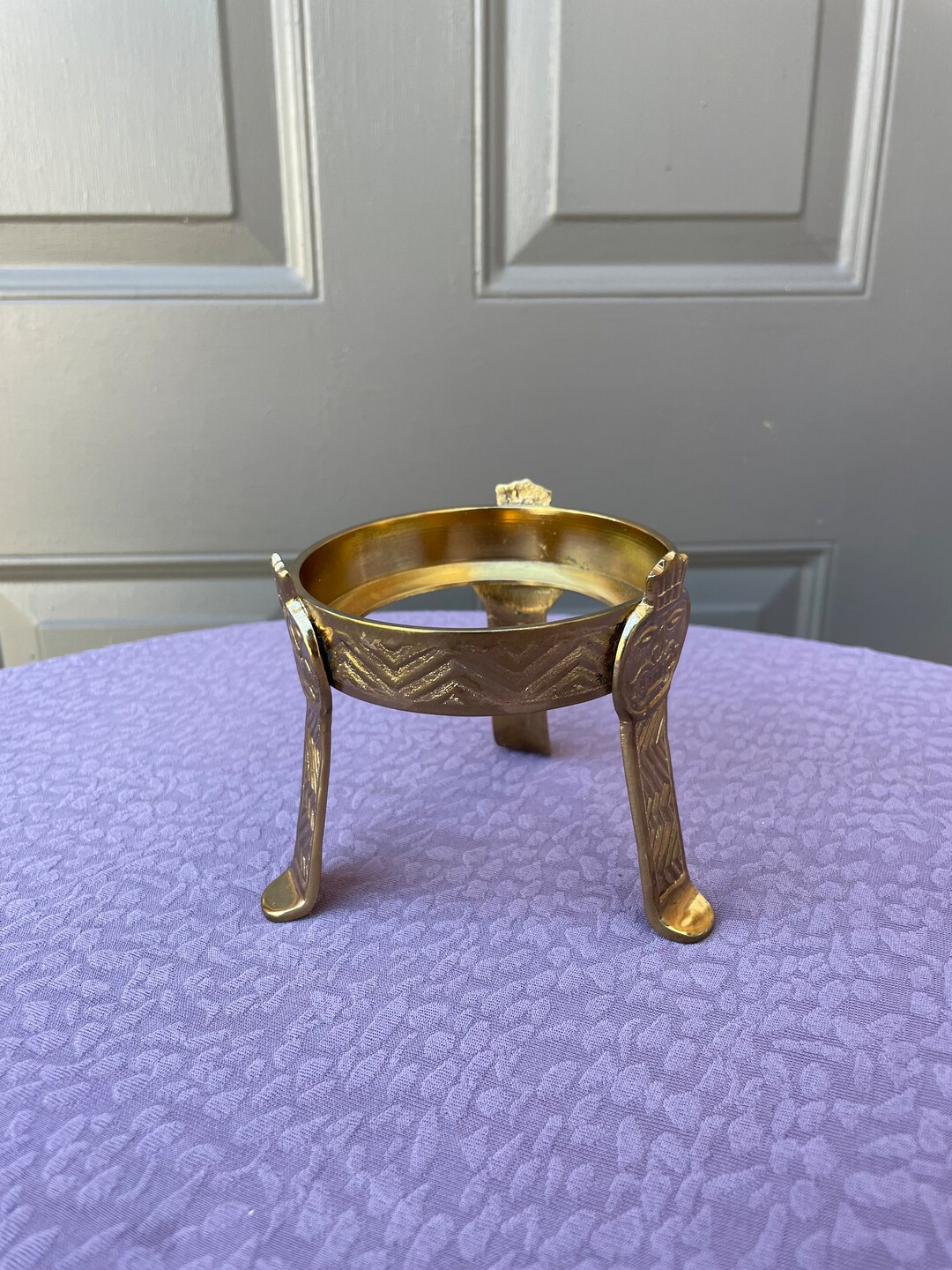 Vintage Brass Vase Holder Etsy