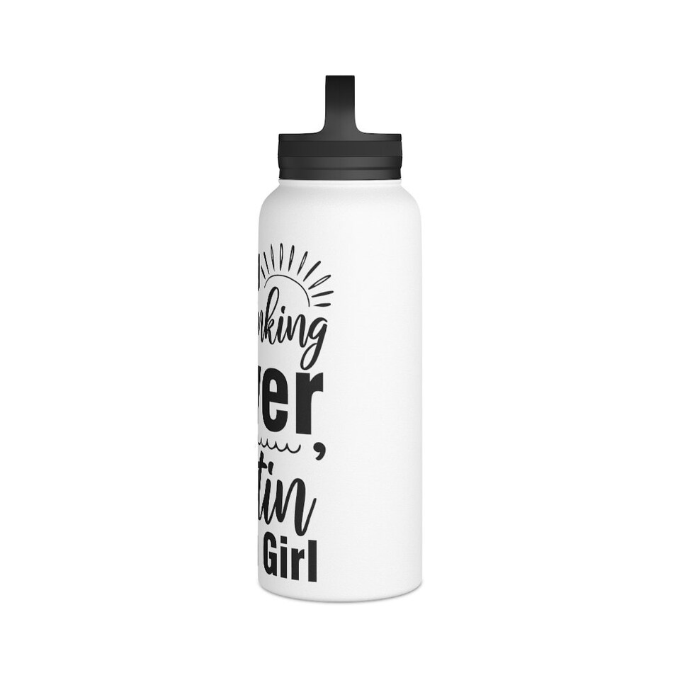 River Floating Stainless Steel Water Bottle, Handle Lid Designed & Sold By Emma Hall