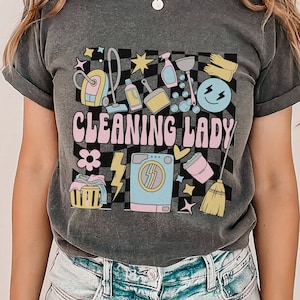 Cleaning Lady Shirt Housekeeping Shirt for Women Retro Housekeeping