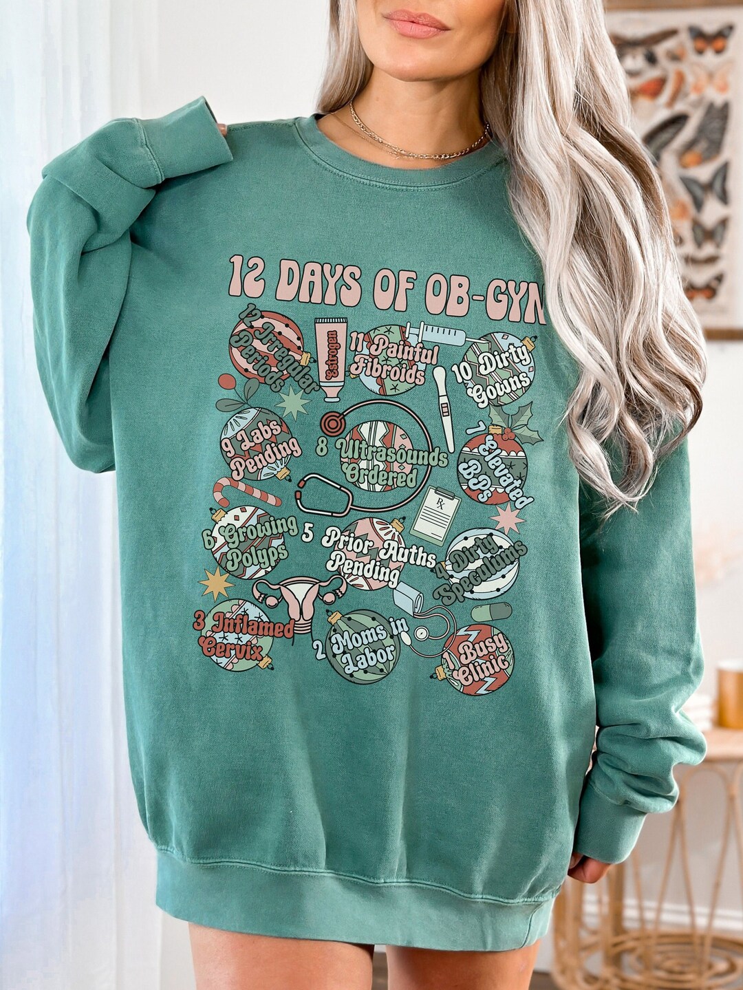 OB Gyn Nurse Sweatshirt Ob-gyn Sweatshirt Ob Gyn Christmas Sweatshirt ...