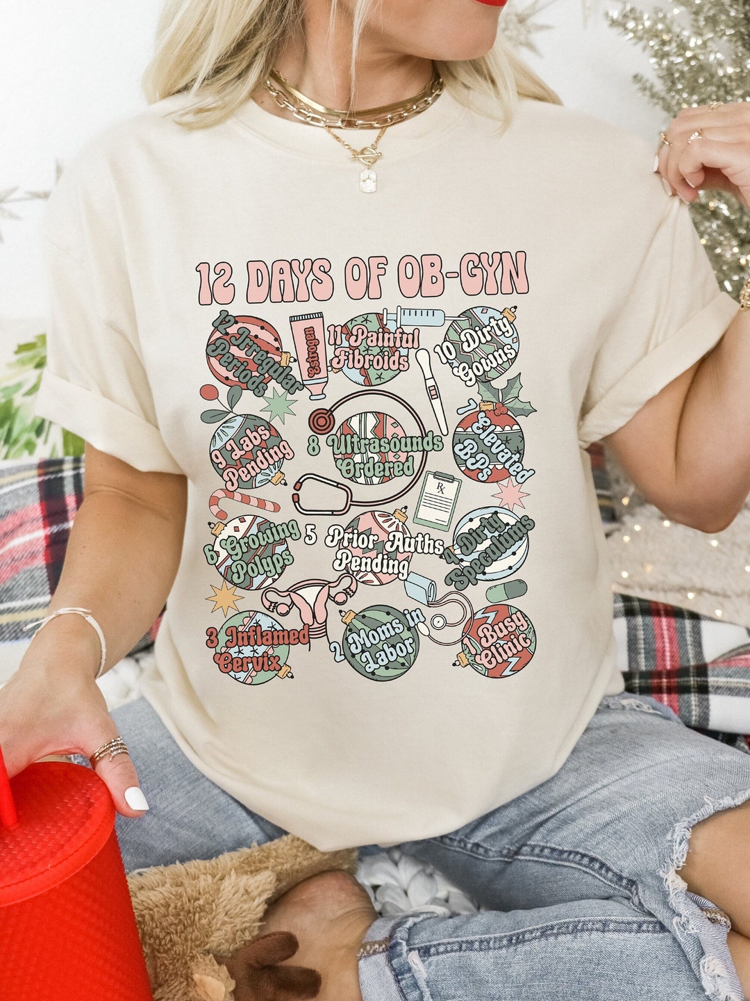 OB Nurse Shirt Obstetrics Clinic Shirt Ob Christmas Shirt Ob Gyn Clinic ...