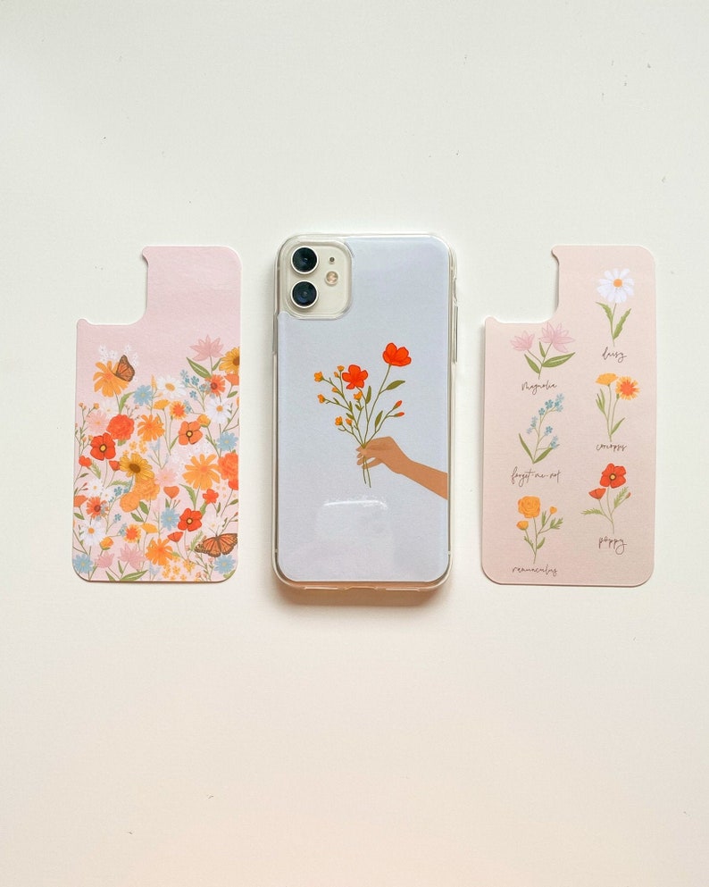 The Wildflower Pack - Collection of 3 Interchangeable Phone Case Inserts - JUST IN CASE 