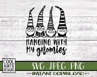 Hanging Gnomies Svg Etsy