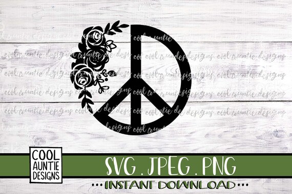 Download Peace Sign With Flowers Svg Instant Download Svg Jpeg Png Etsy