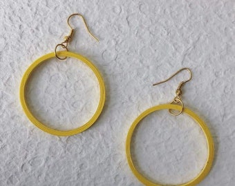 Paper Quilling Earring, Drop Earrings, Paper Jewelry, Paper Earrings, Quilled Jewelry, Circle Shape, Christmas theme, Yellow color