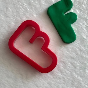 Cortador de galletas de la letra F, cortadores impresos en 3D, cortador de galletas del alfabeto, letra de bloque, forma de burbuja, cortador de Fondant, cortador de masa