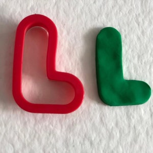 Cortador de galletas de letra L, cortadores impresos en 3D, cortador de galletas alfabeto, letra de bloque, forma de burbuja, cortador de fondant, cortador de masa