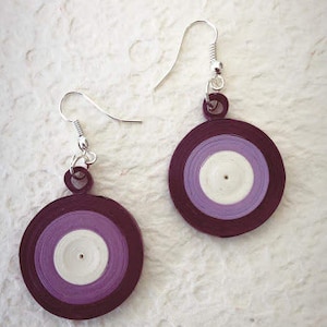 Papier Quilling boucle d’oreille, boucles d’oreilles, bijoux en papier, papier boucles d’oreilles, bijoux piquants, cercle forme goutte, FLoral, fait à la main