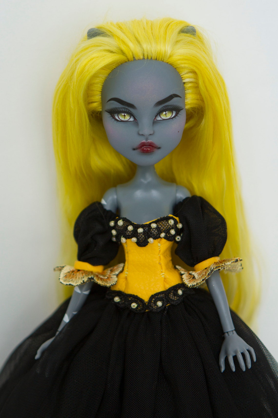 Monster high repaint reroot ooak Custom doll with natural hair Etsy