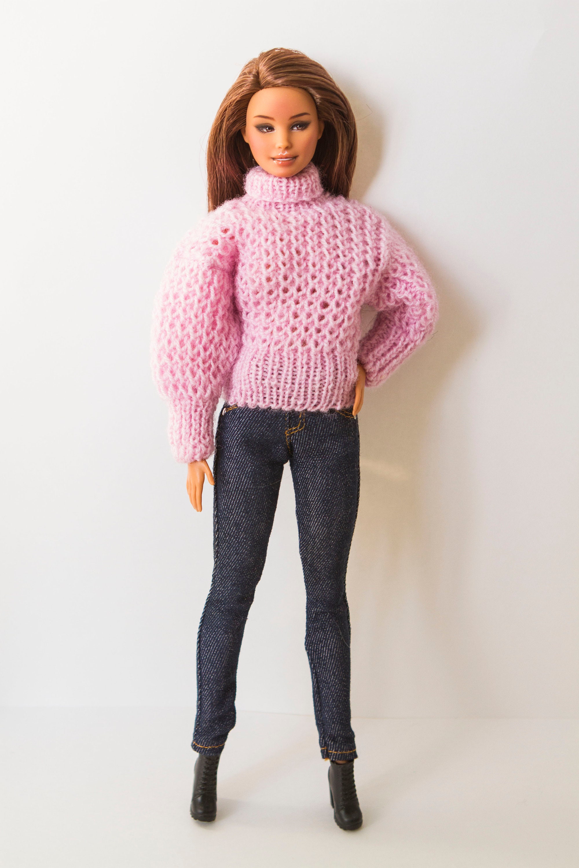 Barbie doll clothes Knitted sweater for Barbie doll Knitted Etsy