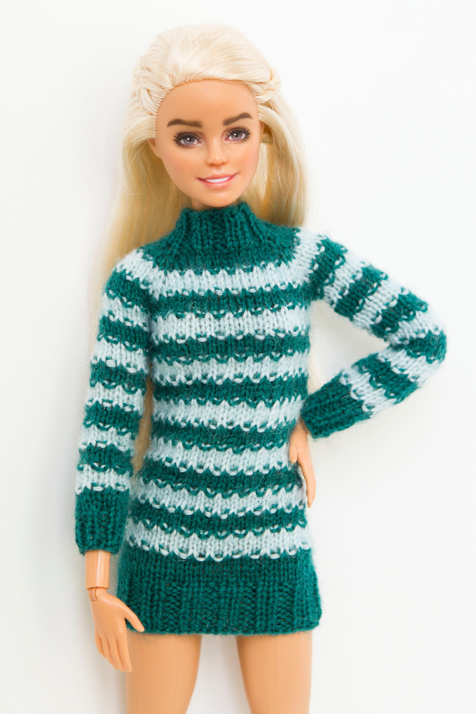 Barbie clothes. knitted dress for barbie doll Etsy