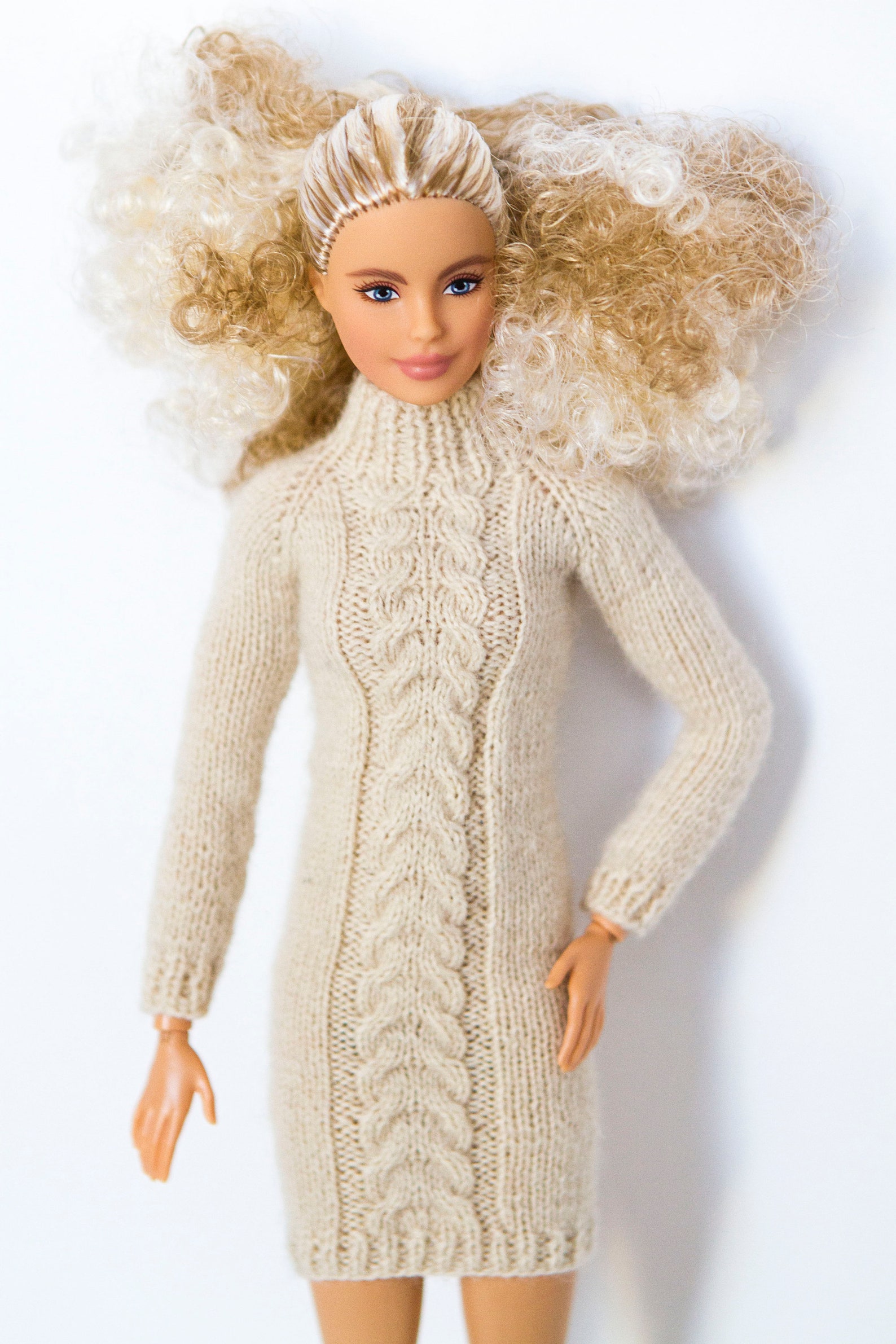 Barbie clothes. knitted dress for barbie doll | Etsy